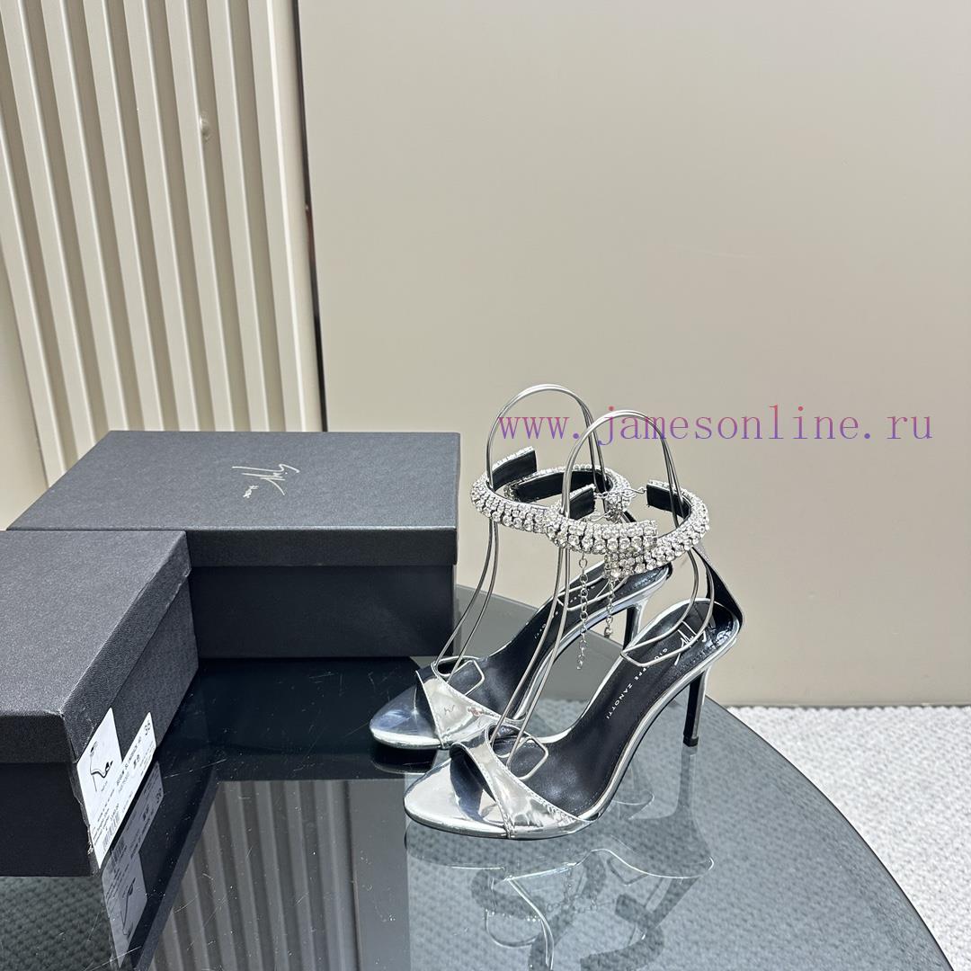 Giuseppe ZanottiGZ 2024s new rhinestone high heelsLacquer leather shoe headpiece with rhinest1mcb61l - Image 2