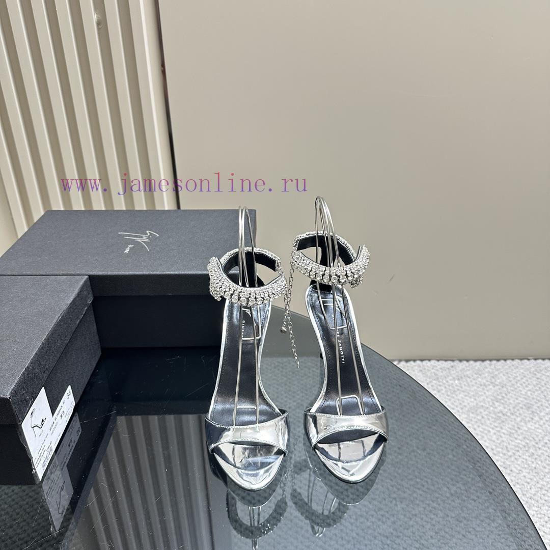 Giuseppe ZanottiGZ 2024s new rhinestone high heelsLacquer leather shoe headpiece with rhinest1mcb61l - Image 3