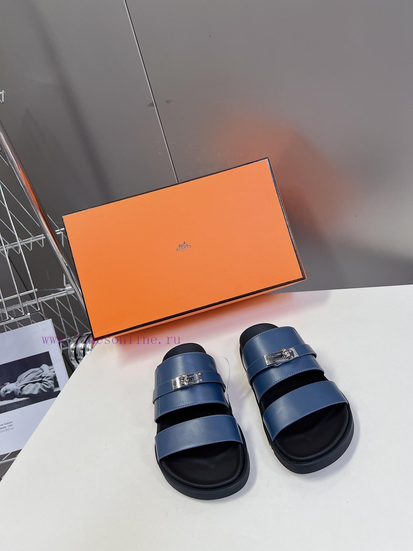 Male 10 Η ERMES Hermes Spring/Summer Classic Couple's Second Uncle Slippers Chypre Ugly Cute3fpqkojm
