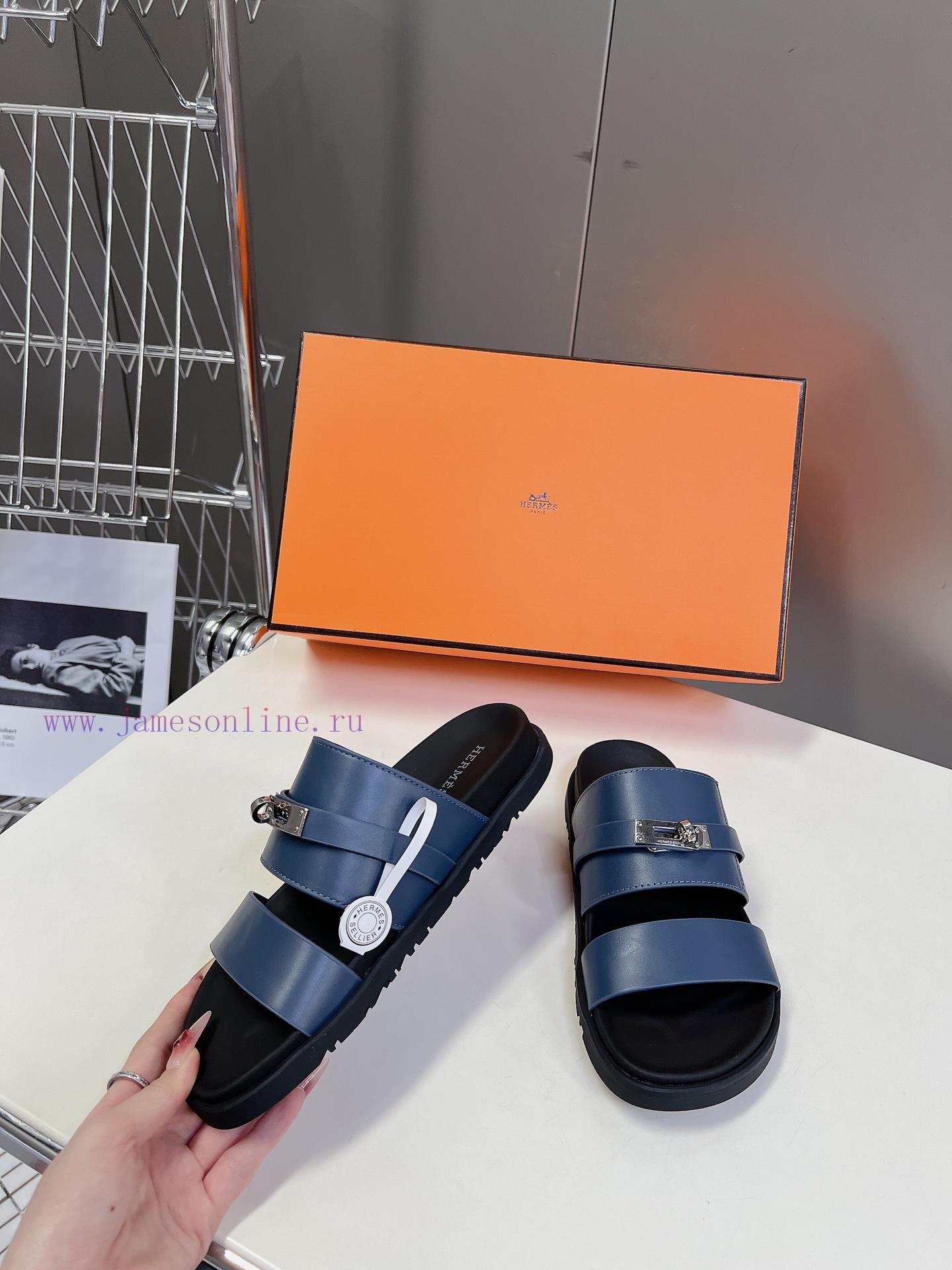 Male 10 Η ERMES Hermes Spring/Summer Classic Couple's Second Uncle Slippers Chypre Ugly Cute3fpqkojm - Image 5