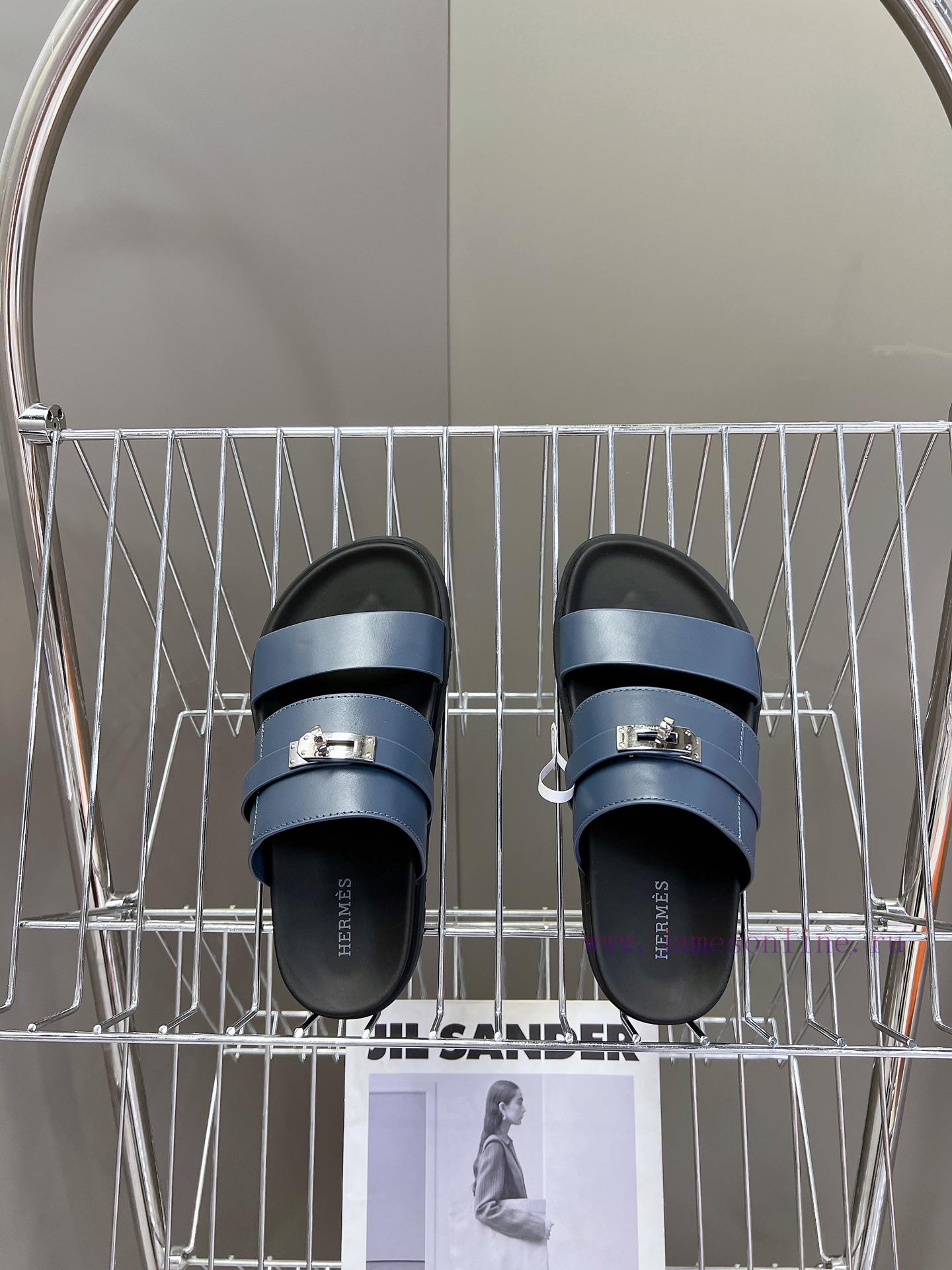 Male 10 Η ERMES Hermes Spring/Summer Classic Couple's Second Uncle Slippers Chypre Ugly Cute3fpqkojm - Image 7