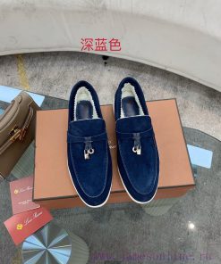 Loro Piana lambhair loafers, Italy's top cashmere retro elegant low-key luxury fashion, pracv0vu0jaq