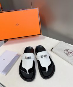 Male 10 Η ERMES Hermes Spring/Summer Classic Couple's Second Uncle Slippers Chypre Ugly Cute9hkg5h77