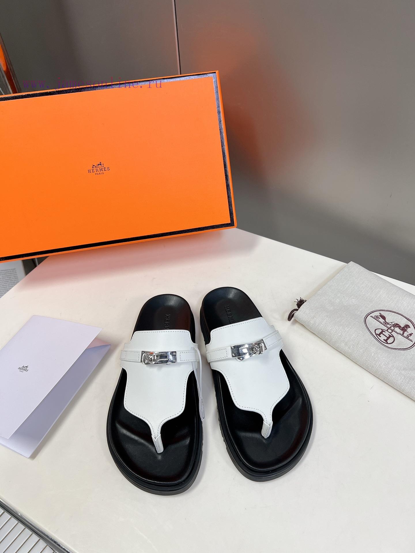 Male 10 Η ERMES Hermes Spring/Summer Classic Couple's Second Uncle Slippers Chypre Ugly Cute9hkg5h77