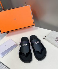 Male 10 Η ERMES Hermes Spring/Summer Classic Couple's Second Uncle Slippers Chypre Ugly Cutej41dhvb9