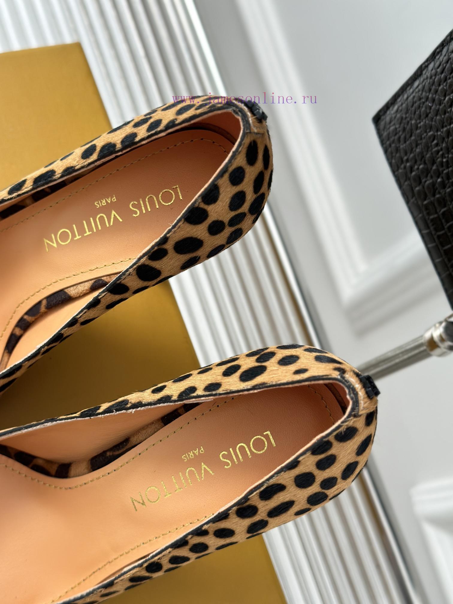 L * V Donkey Brand 23ss New Product ExplosiveLeopard print pointed high heelsThe shoe upper errx6rlc - Image 9