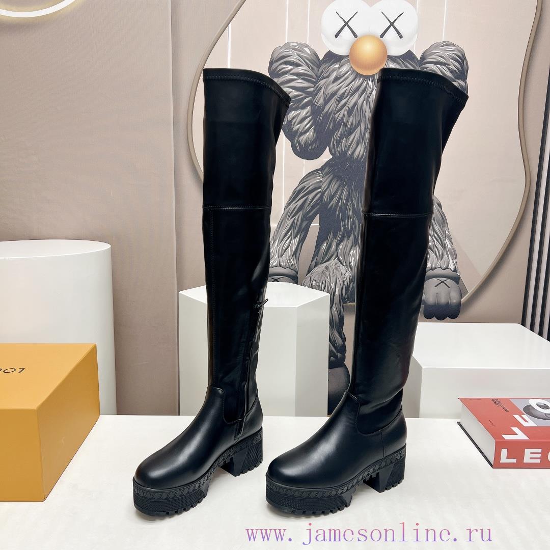 LV Donkey Home 2023 vs Autumn/Winter High Boots SeriesThick soled high stretch bootsMade by gwcdbd7h - Image 4