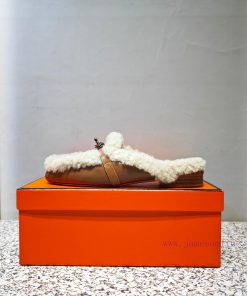 Top Hermes Kelly Buckle Series Woolen Half Slippers H Woolen TrailersOriginal purchase and dycxhaadl