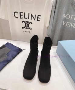 Prada 23ss new arrival~Fashionable high-heeled fly woven short boots, unique flavor, loved b27yioq6y