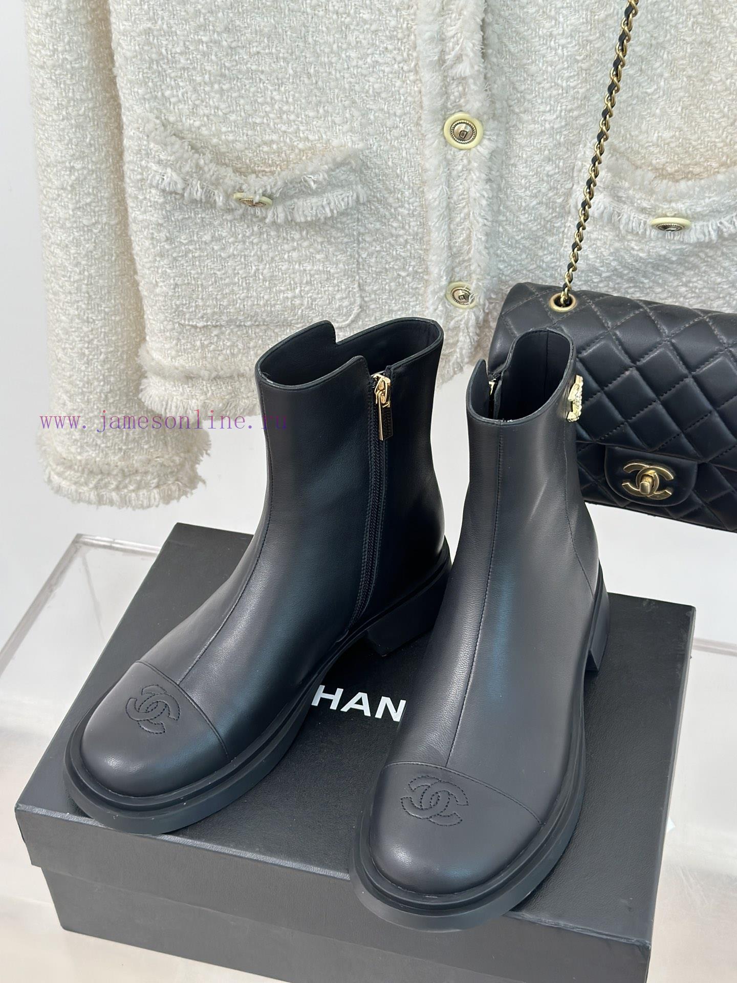 Chanel | Chanel 23c New ProductDouble C-side zipper short boot seriesThe shoe upper is made x4v4bxsd - Image 3