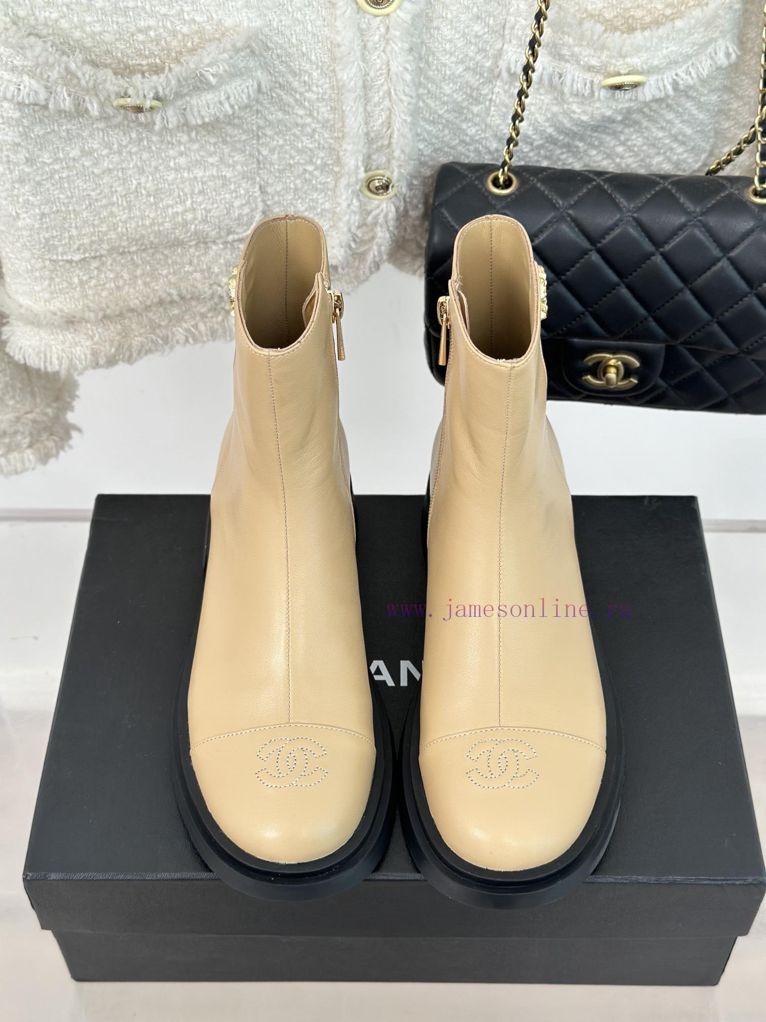 Chanel | Chanel 23c New ProductDouble C-side zipper short boot seriesThe shoe upper is made s59ia0cw - Image 5