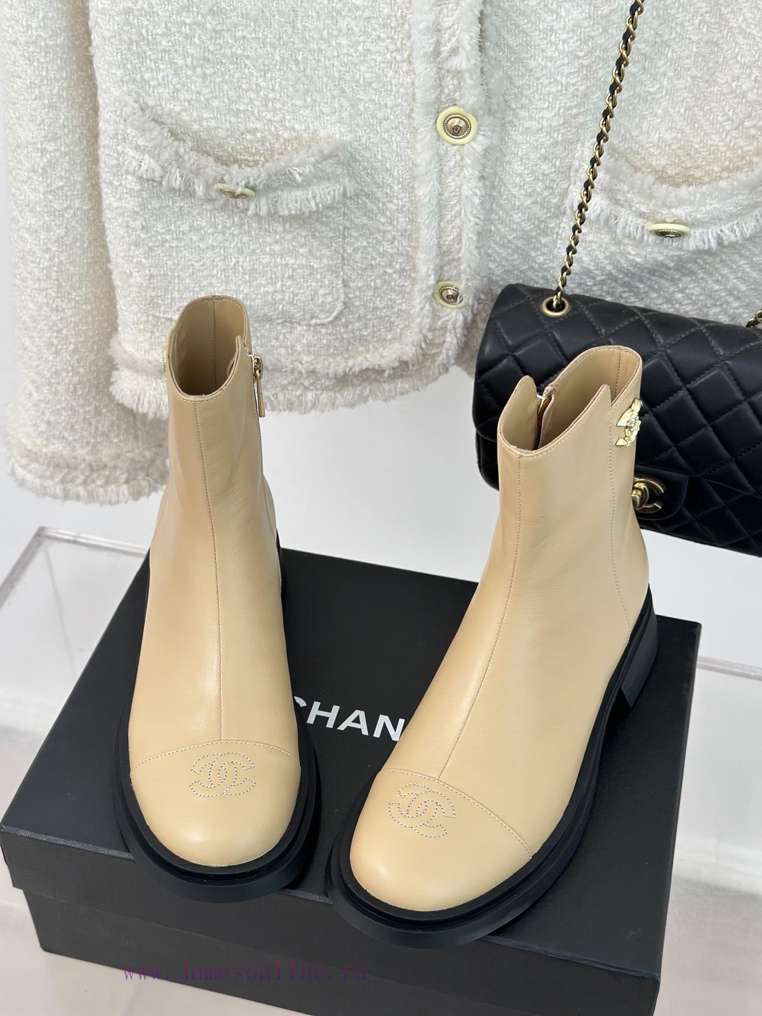 Chanel | Chanel 23c New ProductDouble C-side zipper short boot seriesThe shoe upper is made s59ia0cw - Image 7