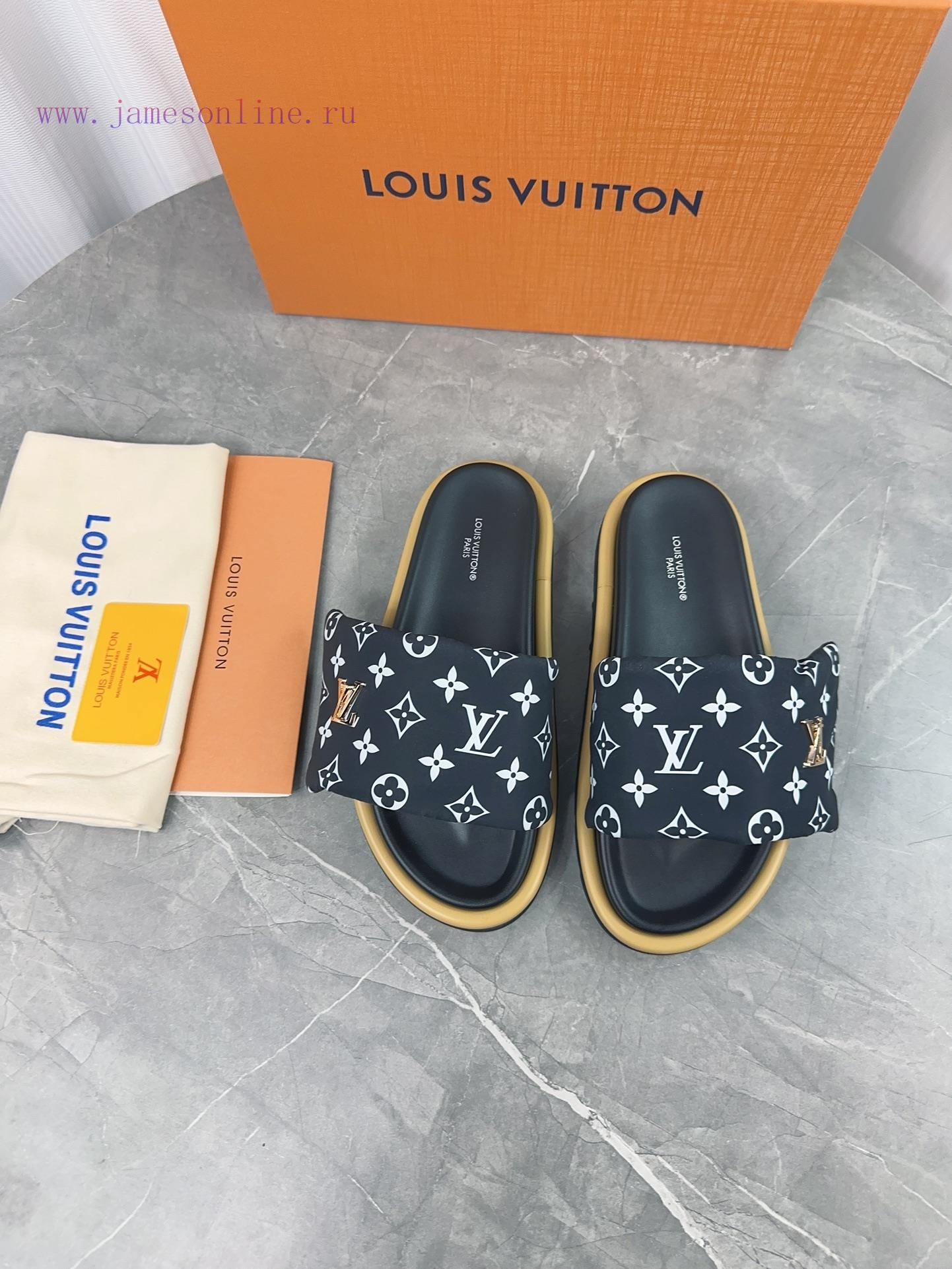 LV Lv brand L Home 2023 popular embossed logo embossed cool slippers. This Pool Pillow Comfolyer5llb - Image 2