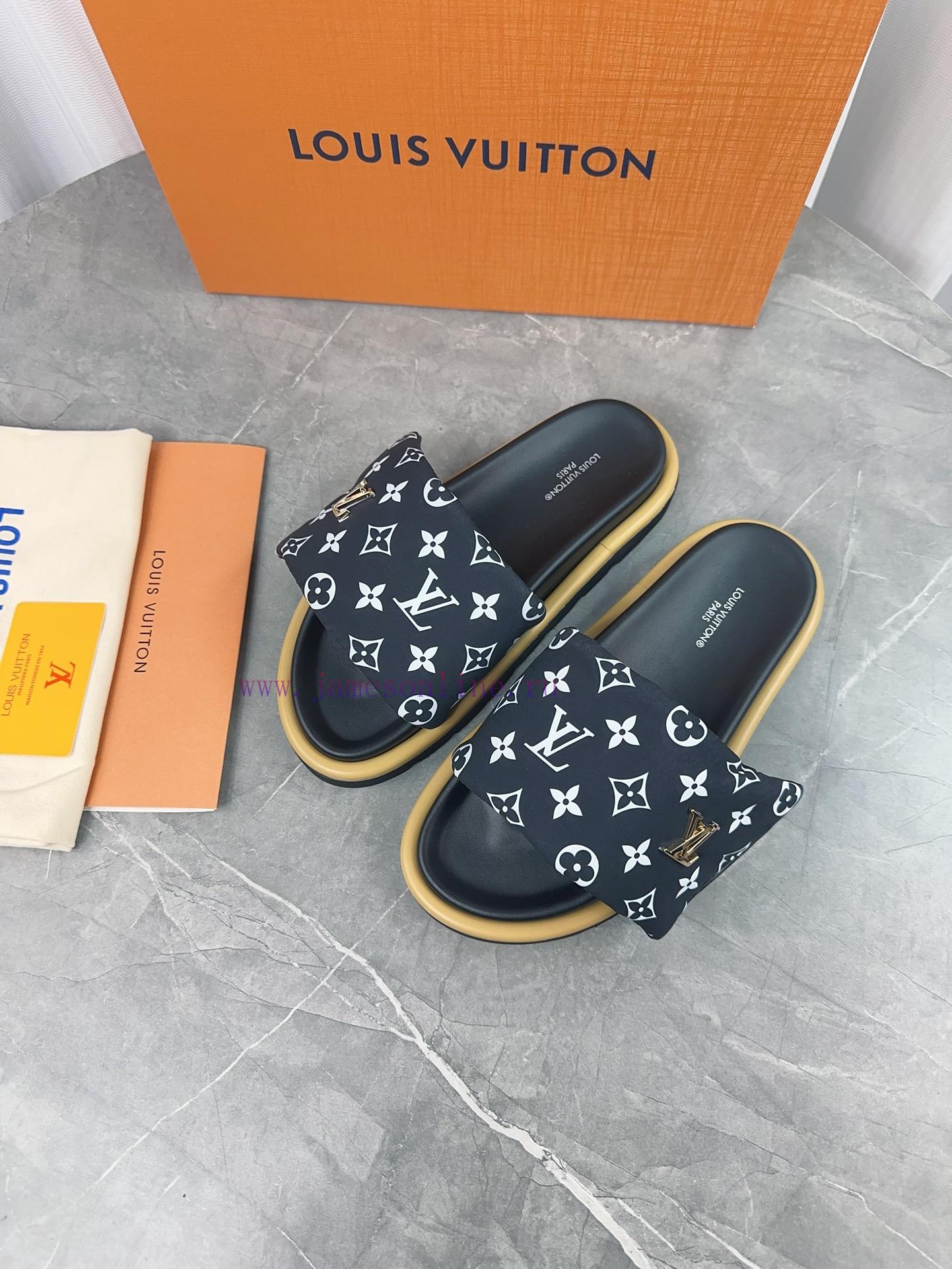 LV Lv brand L Home 2023 popular embossed logo embossed cool slippers. This Pool Pillow Comfolyer5llb - Image 3