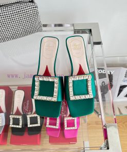 ️️* 𝓥/Biki Love 4.5cm Diamond Thread Satin High Heels-Black Yellow Grey Green Rose Red-Materyvcjsnn6