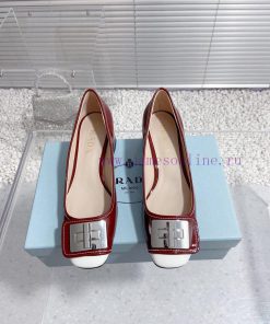 High quality Prada 23 autumn new style square head hardware buckle temperament coarse followr3bs2lks