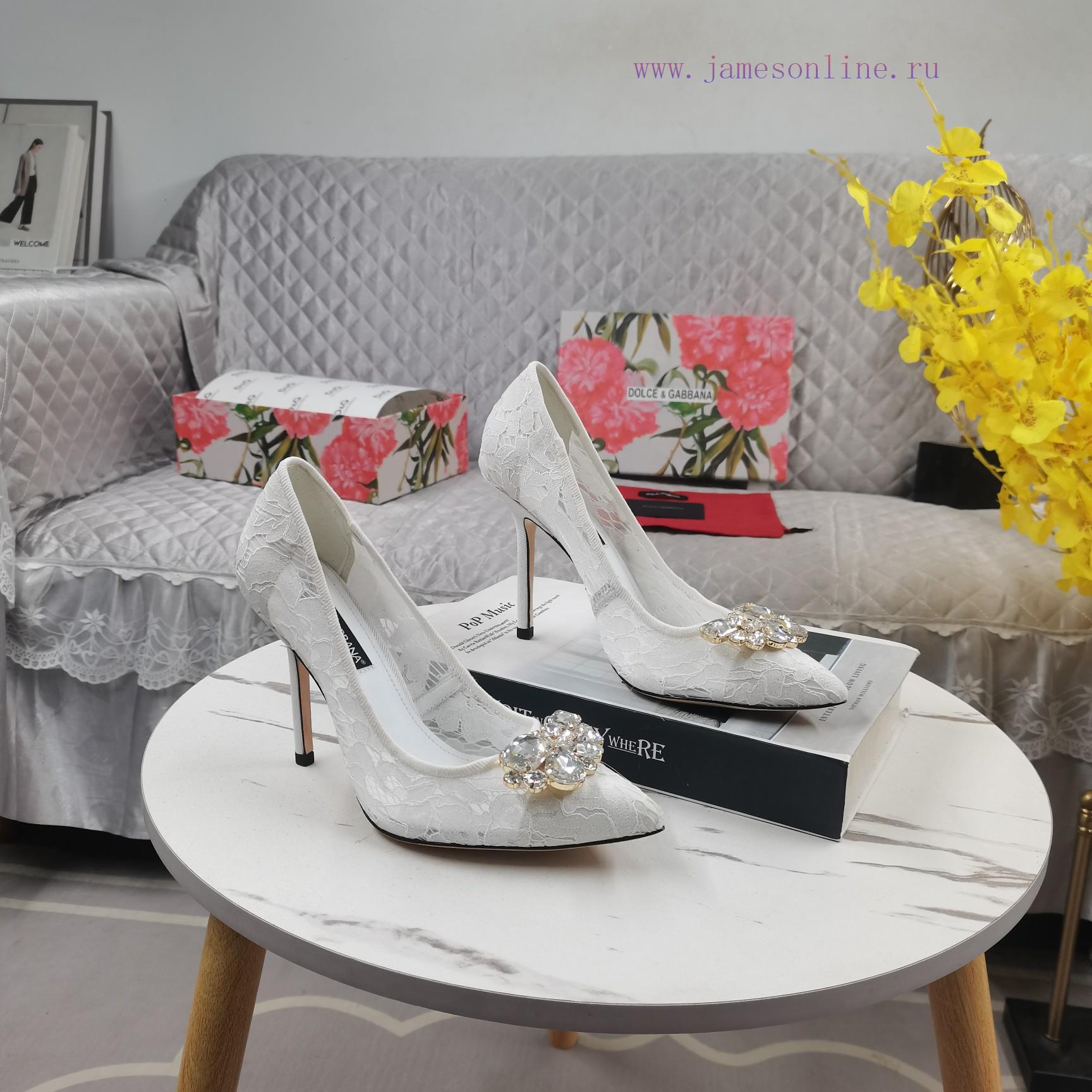 New Top DG2024 official website synchronizes new lace diamond buckle high heelsPerfect atten410z2ceg