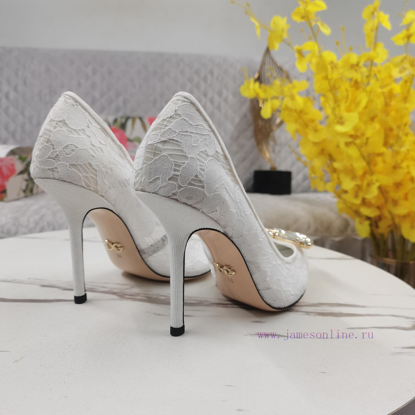 New Top DG2024 official website synchronizes new lace diamond buckle high heelsPerfect atten410z2ceg - Image 4