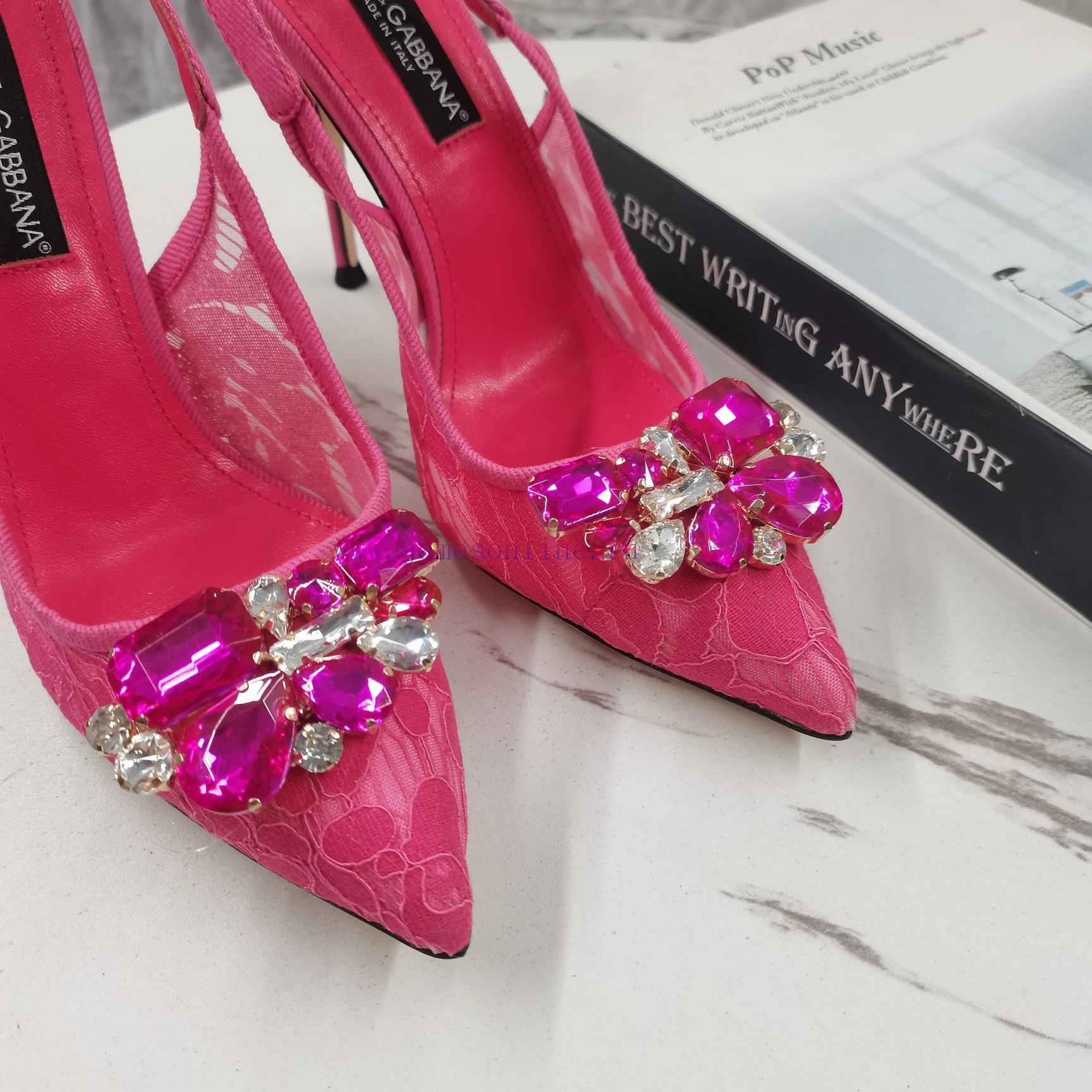 New Top DG2024 official website synchronizes new lace diamond buckle toe sandalsPerfect atte16w8o1lo - Image 6