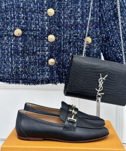 Tods Classic Coarse Heel Horseneck BuckleLefu shoesSignature T-shaped buckle, simple and exqb03jjuy2