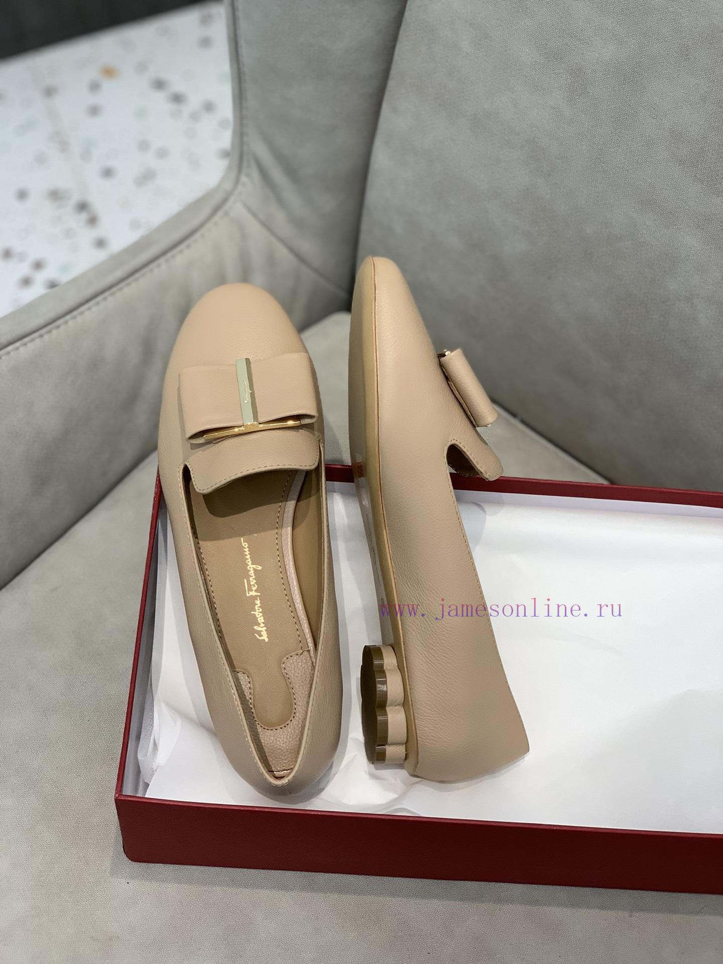 In stock SF salvatore Ferraga * o Ferra * brand new vara round toe big bow cowhide face loafr9t0j7qd - Image 7