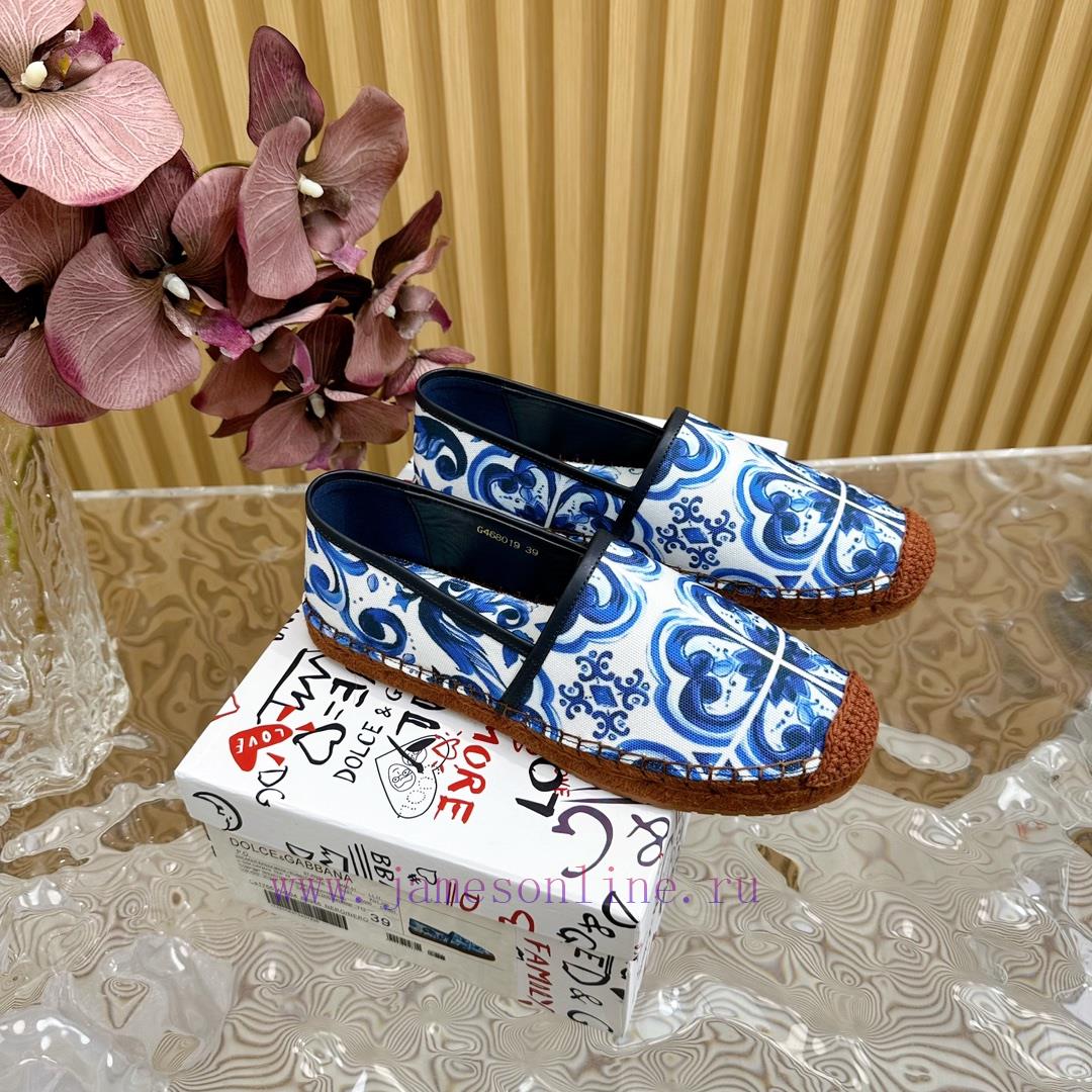 Dolce&Gabbana Banner printed fisherman's shoes——————————The style of D&G hemp bottom fishinglgg2ogzb - Image 2