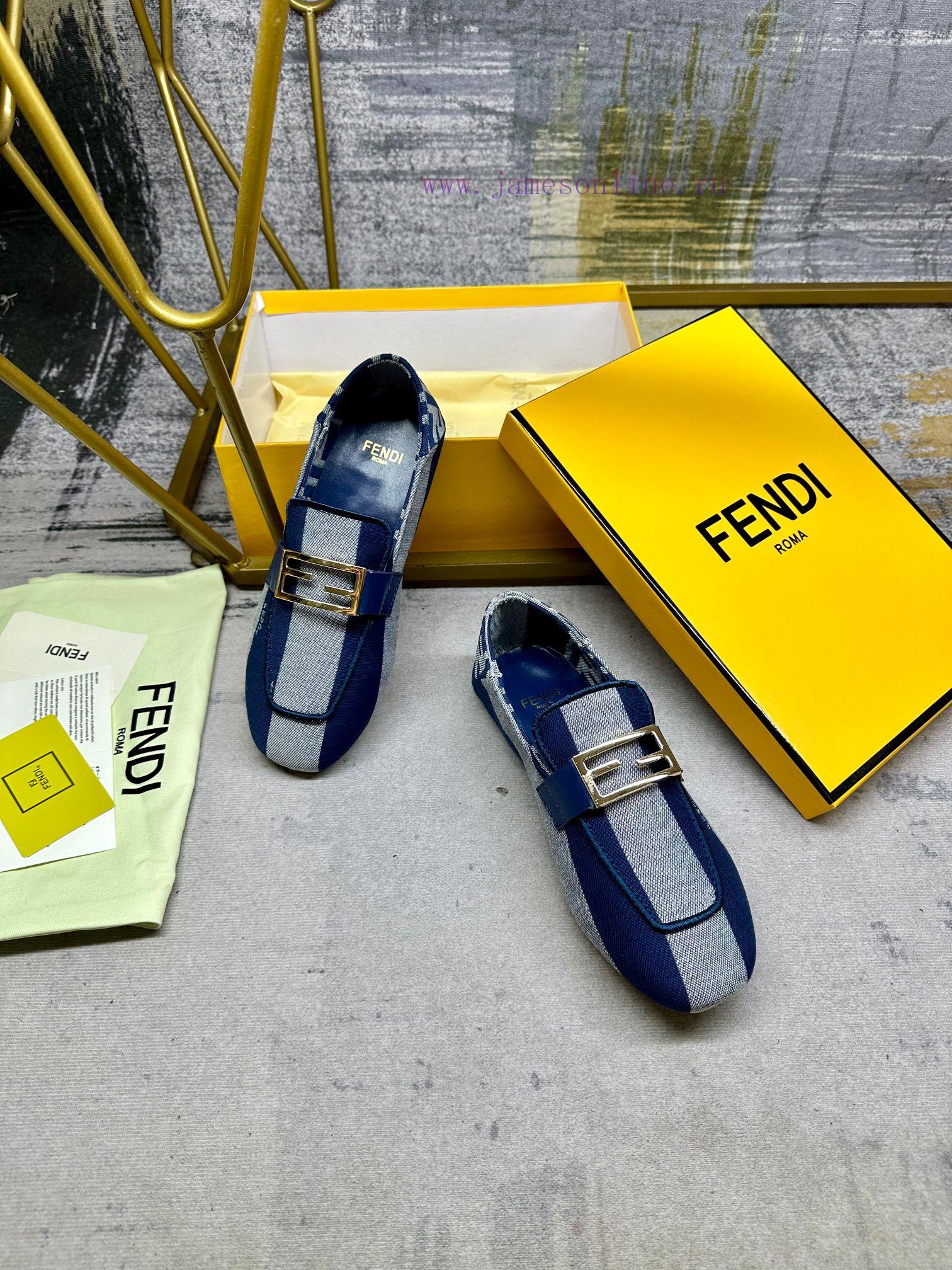 Latest FENDI loafers, two tone striped canvas fabric, embroidered edging, gold buckle, sheepb9oih9sw - Image 5