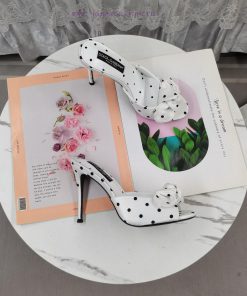 DG Top2024 New Silk Bow Stiletto SlippersAAA grade Italian black leather outsolePerfect atteyv30ubb9