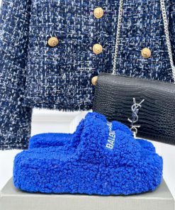 Balenciaga | Balenciaga 24S New Product Letter Embroidered Thai Thick Bottom Di Hairy Slippeirknc253
