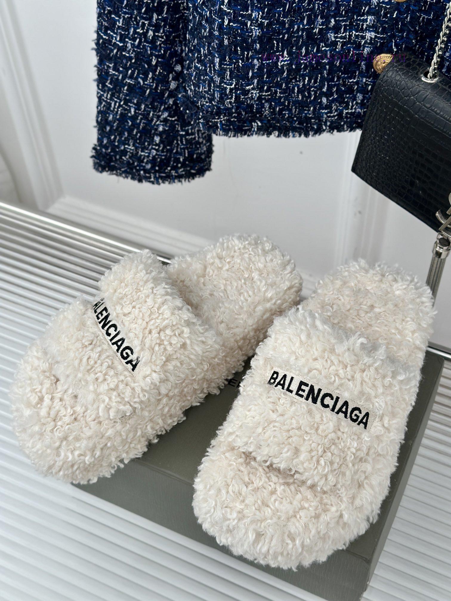 Balenciaga | Balenciaga 24S New Product Letter Embroidered Thai Thick Bottom Di Hairy Slippevlpa0tck - Image 3