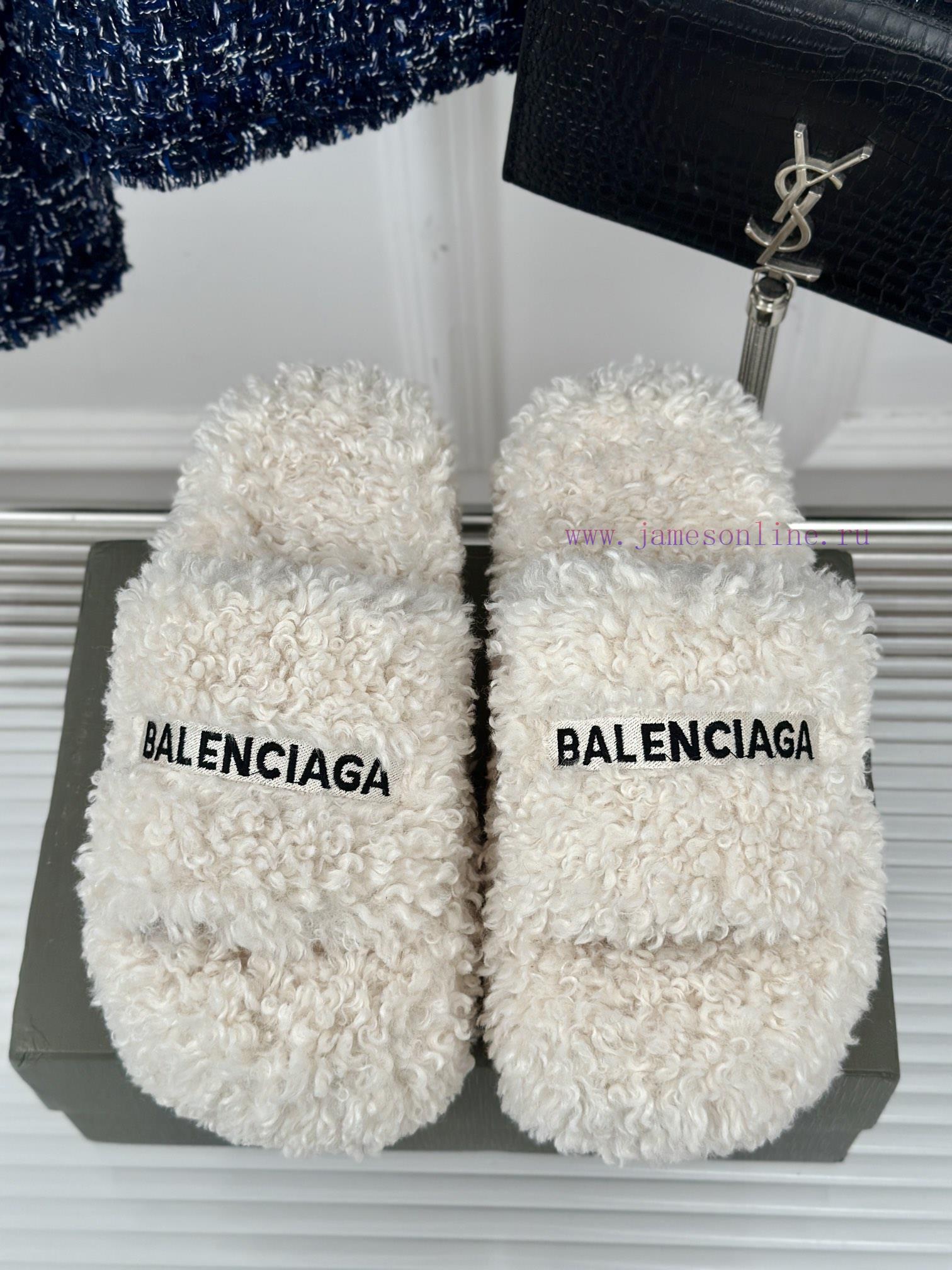 Balenciaga | Balenciaga 24S New Product Letter Embroidered Thai Thick Bottom Di Hairy Slippevlpa0tck - Image 5