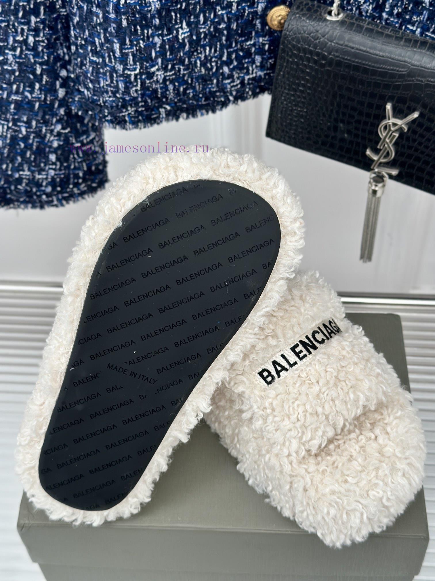 Balenciaga | Balenciaga 24S New Product Letter Embroidered Thai Thick Bottom Di Hairy Slippevlpa0tck - Image 10