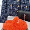 Balenciaga | Balenciaga 24S New Product Letter Embroidered Thai Thick Bottom Di Hairy Slippemr9z7929
