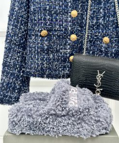 Balenciaga | Balenciaga 24S New Product Letter Embroidered Thai Thick Bottom Di Hairy Slippeuopnlcxw