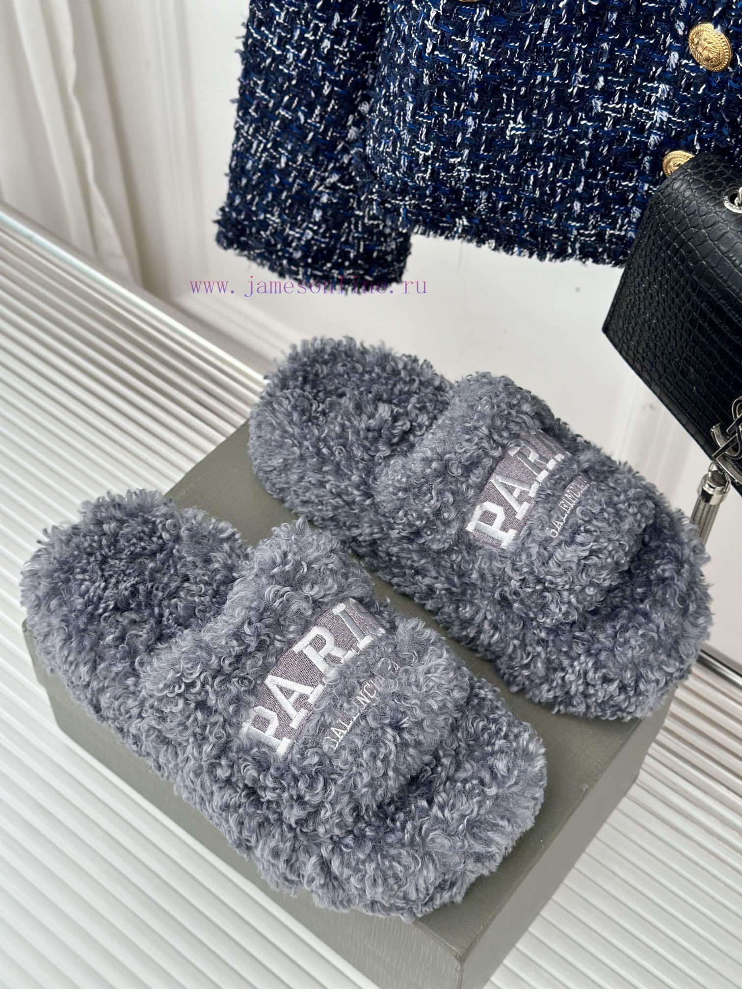 Balenciaga | Balenciaga 24S New Product Letter Embroidered Thai Thick Bottom Di Hairy Slippeuopnlcxw - Image 4