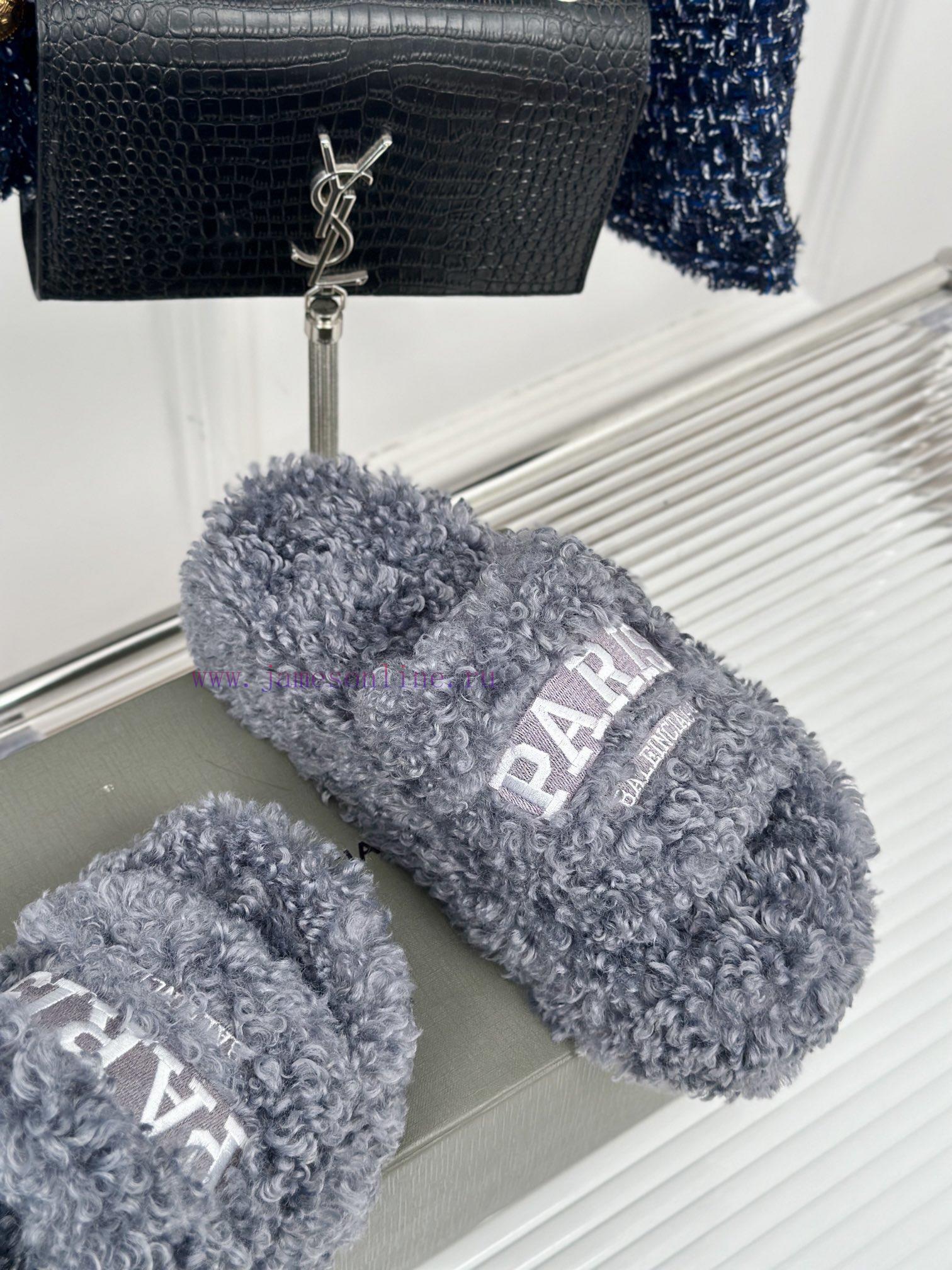 Balenciaga | Balenciaga 24S New Product Letter Embroidered Thai Thick Bottom Di Hairy Slippeuopnlcxw - Image 6