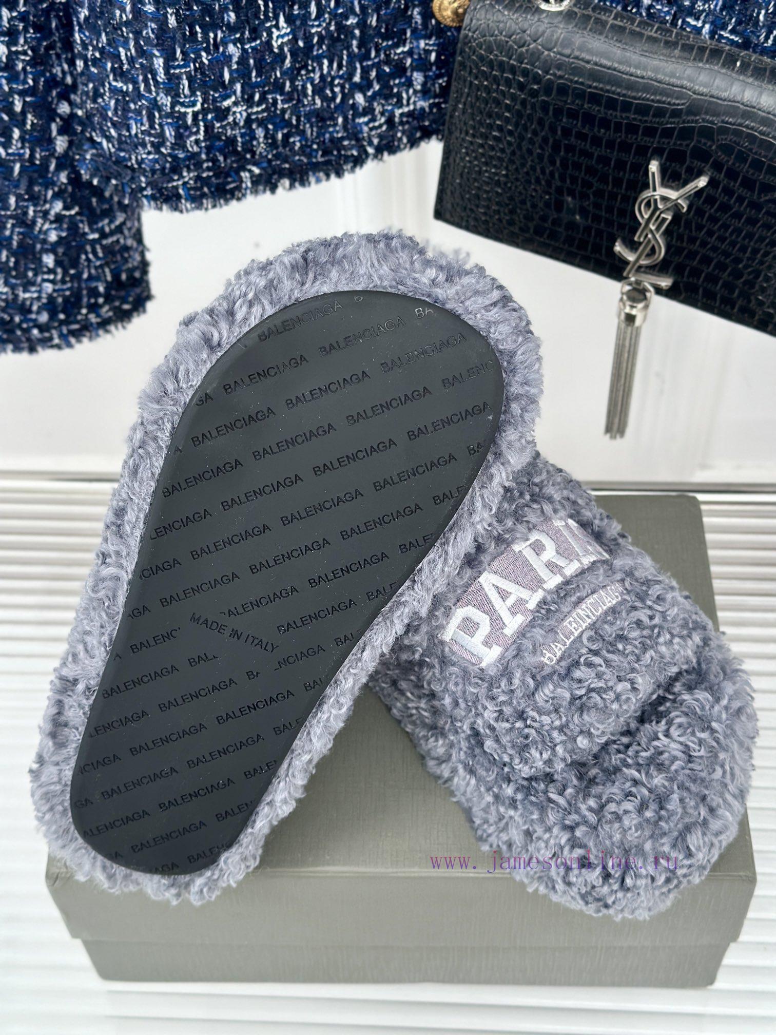 Balenciaga | Balenciaga 24S New Product Letter Embroidered Thai Thick Bottom Di Hairy Slippeuopnlcxw - Image 10