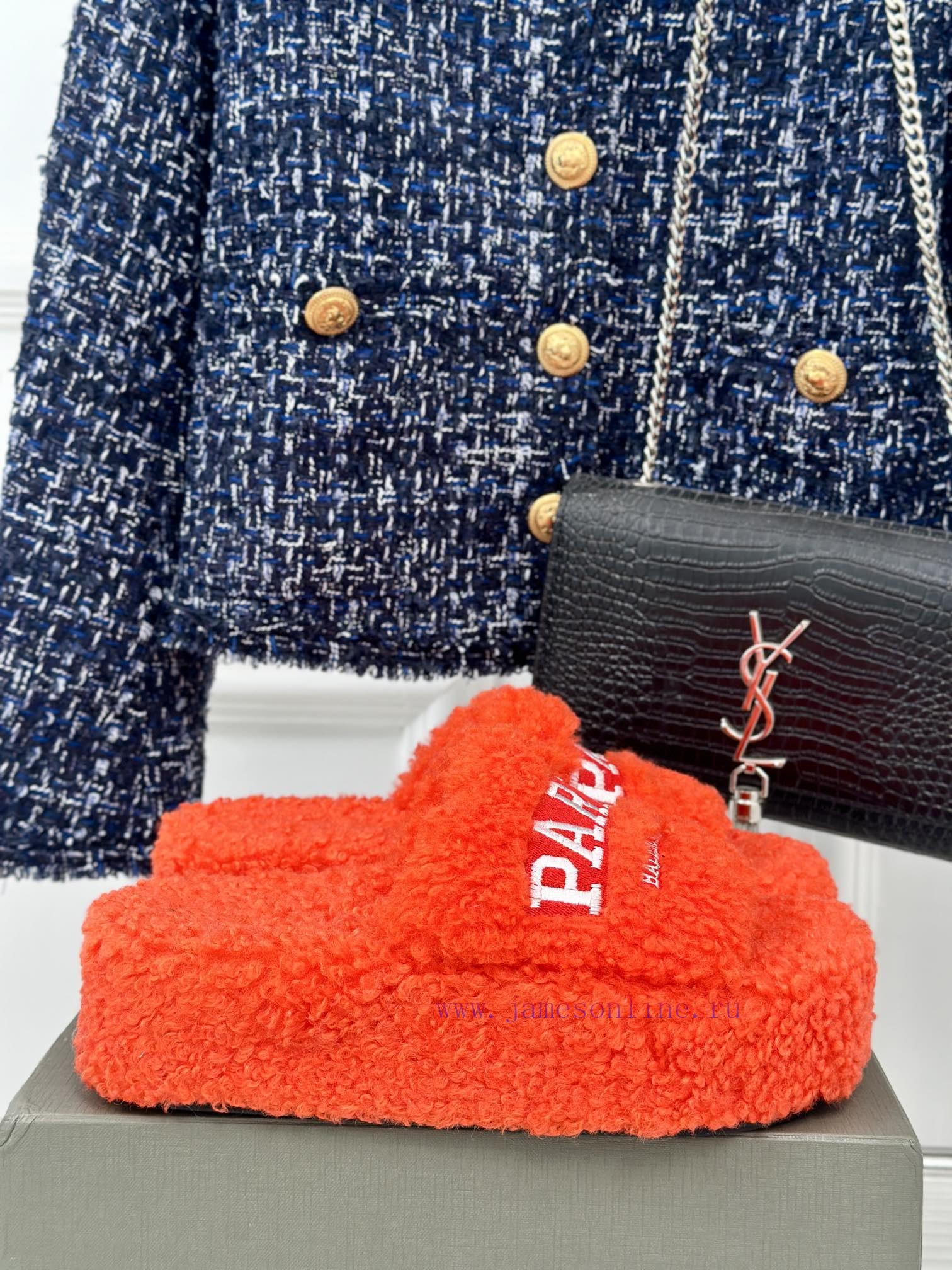 Balenciaga | Balenciaga 24S New Product Letter Embroidered Thai Thick Bottom Di Hairy Slippel0c5wql0 - Image 2