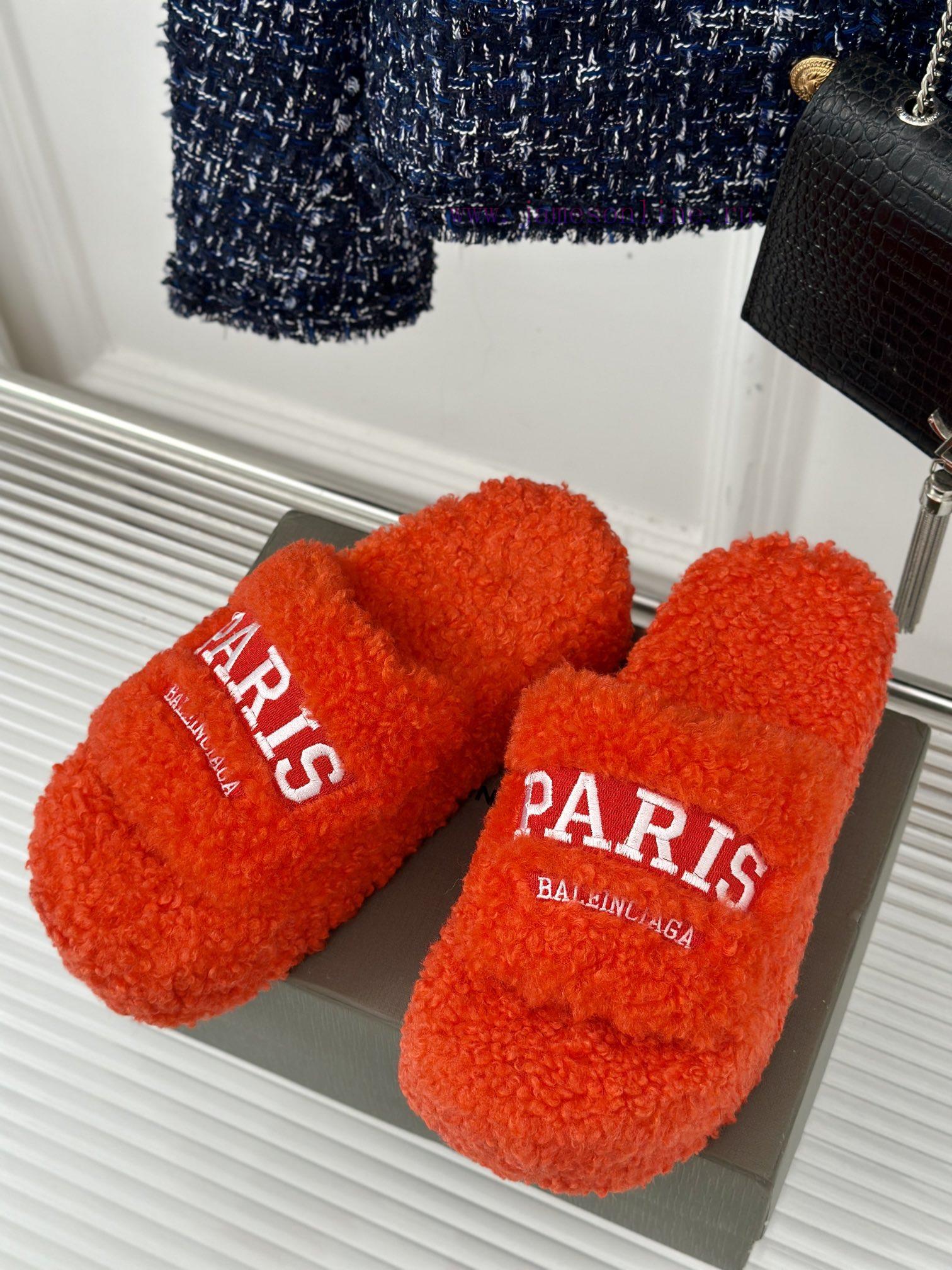 Balenciaga | Balenciaga 24S New Product Letter Embroidered Thai Thick Bottom Di Hairy Slippel0c5wql0 - Image 3