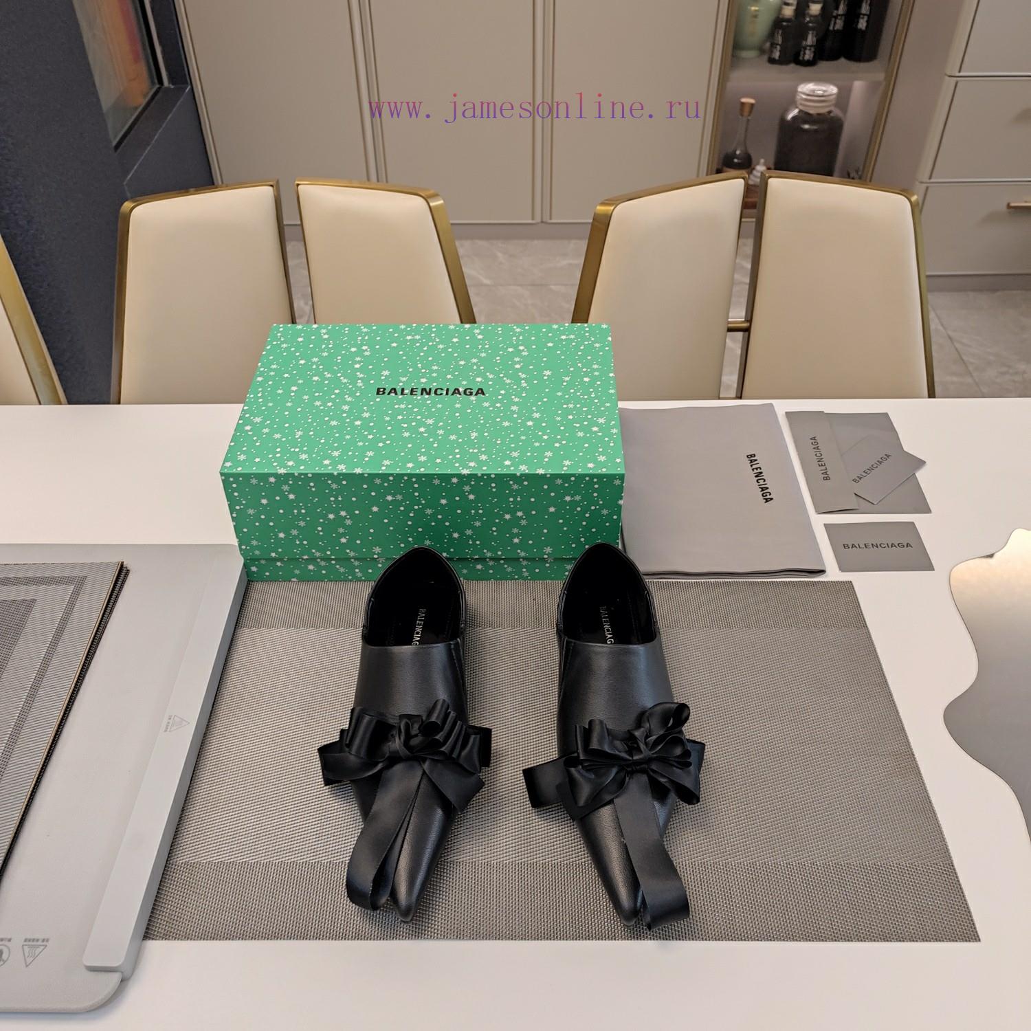 Balenciaga 2024 "woven ribbon bow decoration tassel style" three-dimensional flat sole singlzc5q7sh2