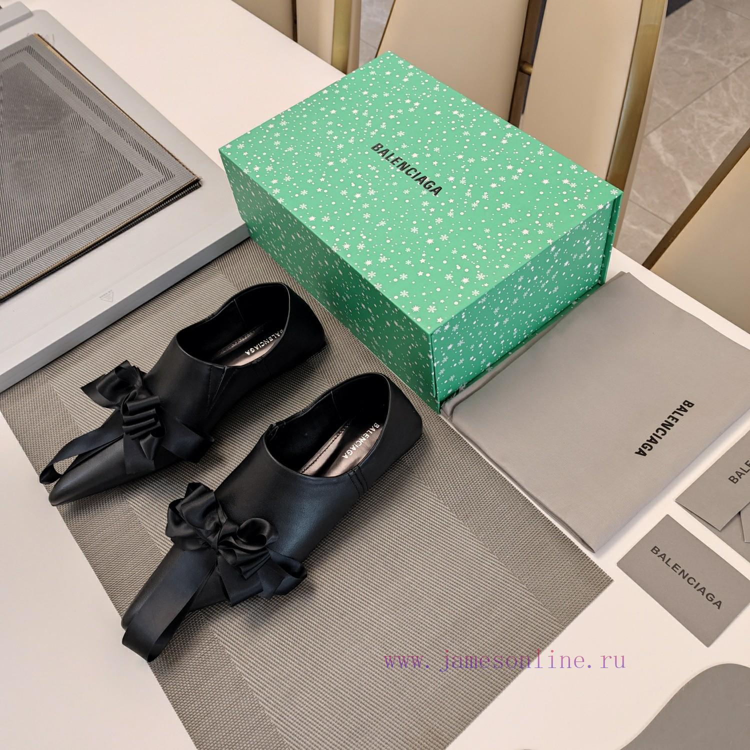 Balenciaga 2024 "woven ribbon bow decoration tassel style" three-dimensional flat sole singlzc5q7sh2 - Image 3