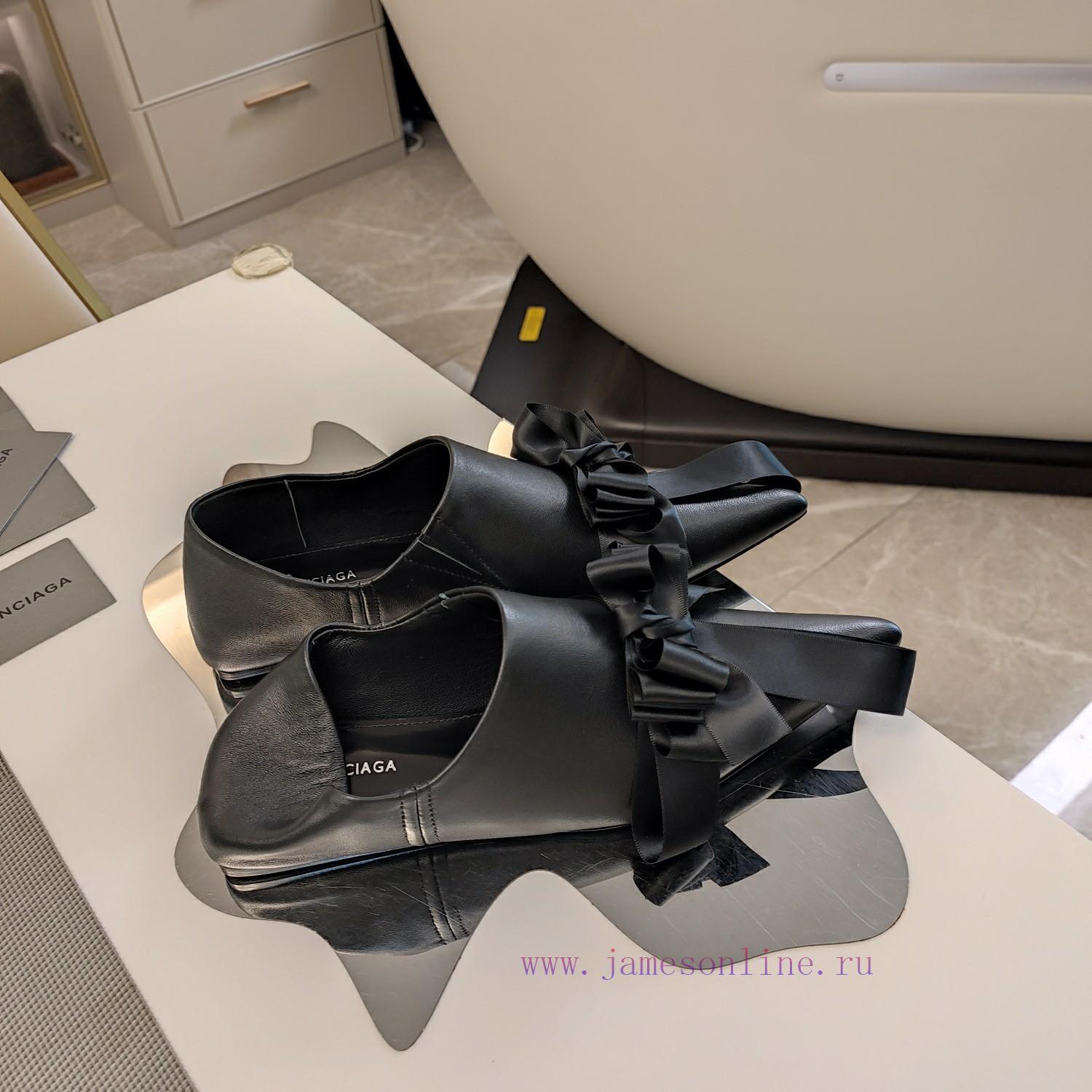 Balenciaga 2024 "woven ribbon bow decoration tassel style" three-dimensional flat sole singlzc5q7sh2 - Image 7