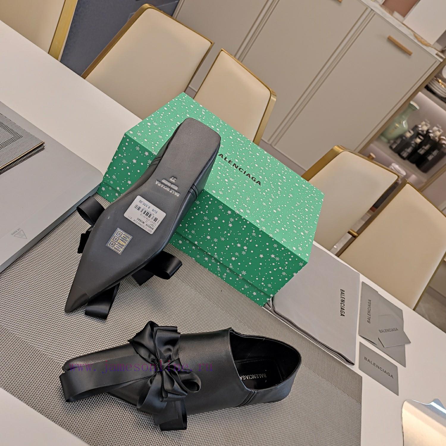 Balenciaga 2024 "woven ribbon bow decoration tassel style" three-dimensional flat sole singlzc5q7sh2 - Image 9