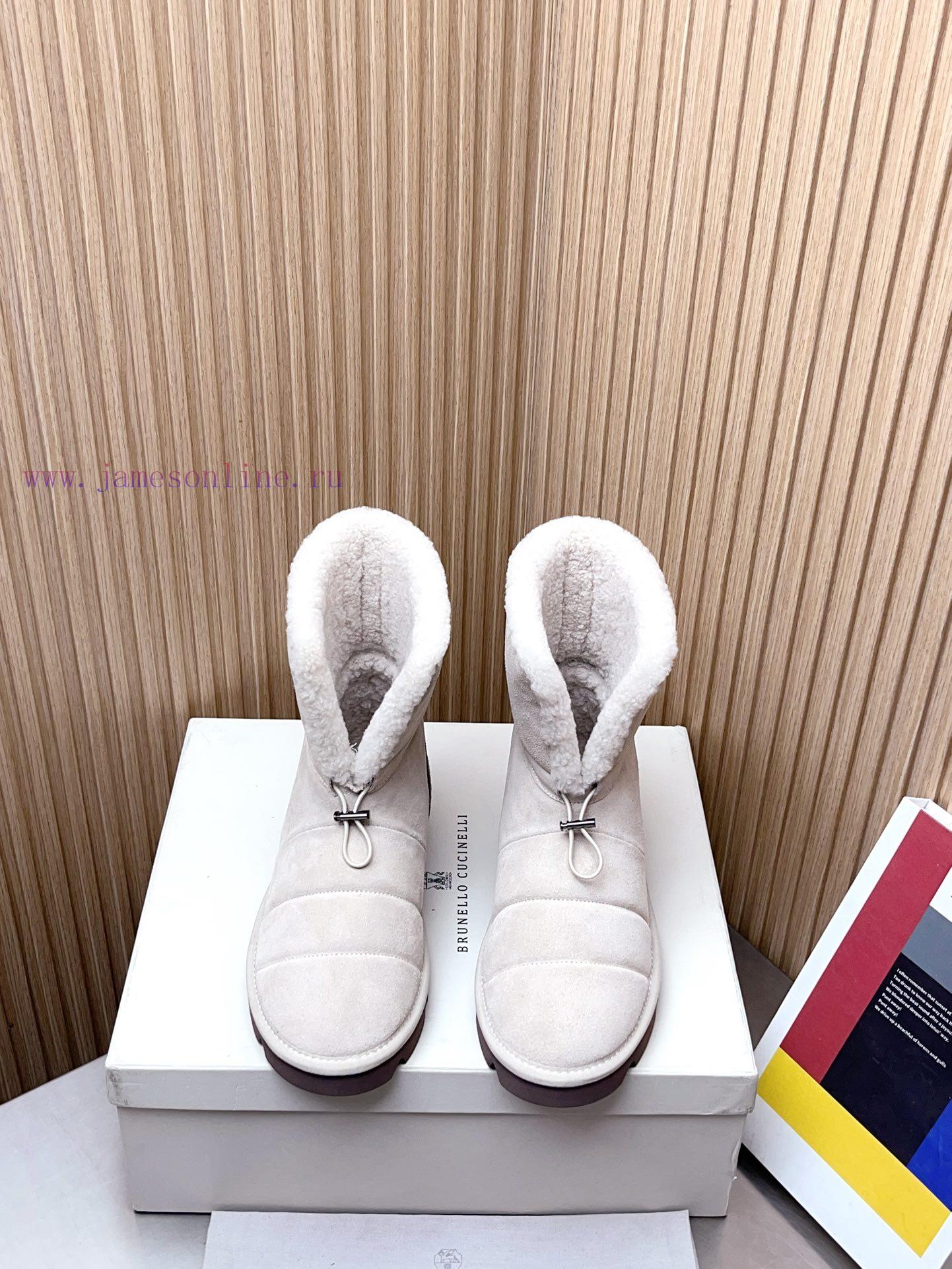 Top tierBrunello Cucinelli 24ss Winter New Snow Boots Lamb Bun BootsBC has the authentic Itaxb6vbqm5 - Image 3