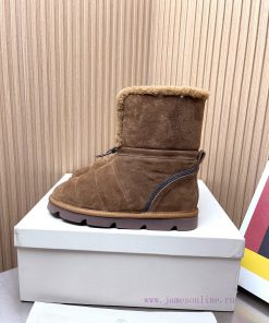 Top tierBrunello Cucinelli 24ss Winter New Snow Boots Lamb Bun BootsBC has an authentic Italhq1xv152