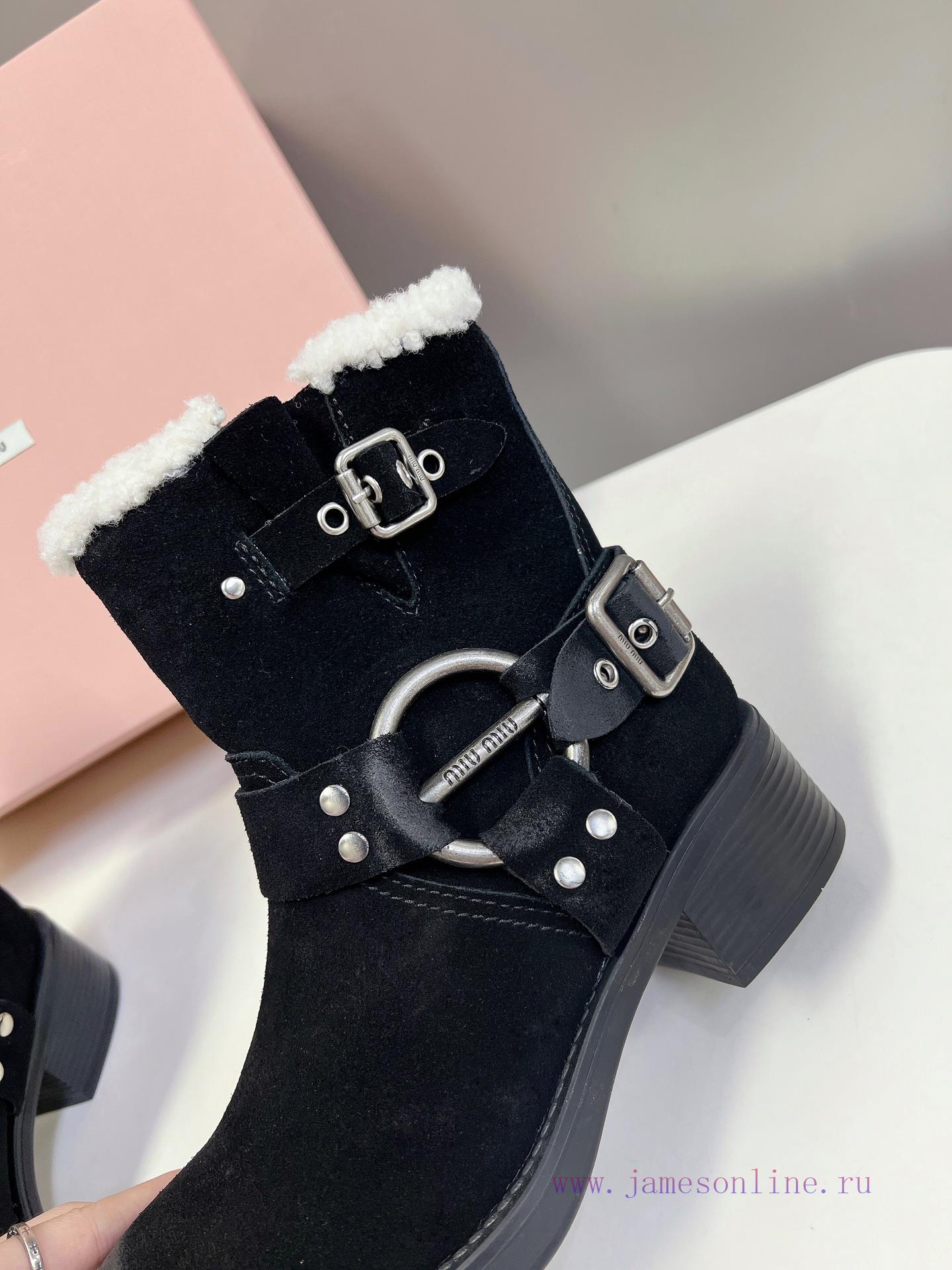 Top tier Miumiu autumn and winter limited edition walking bootsOne of the most worthwhile bo18ji35xf - Image 8