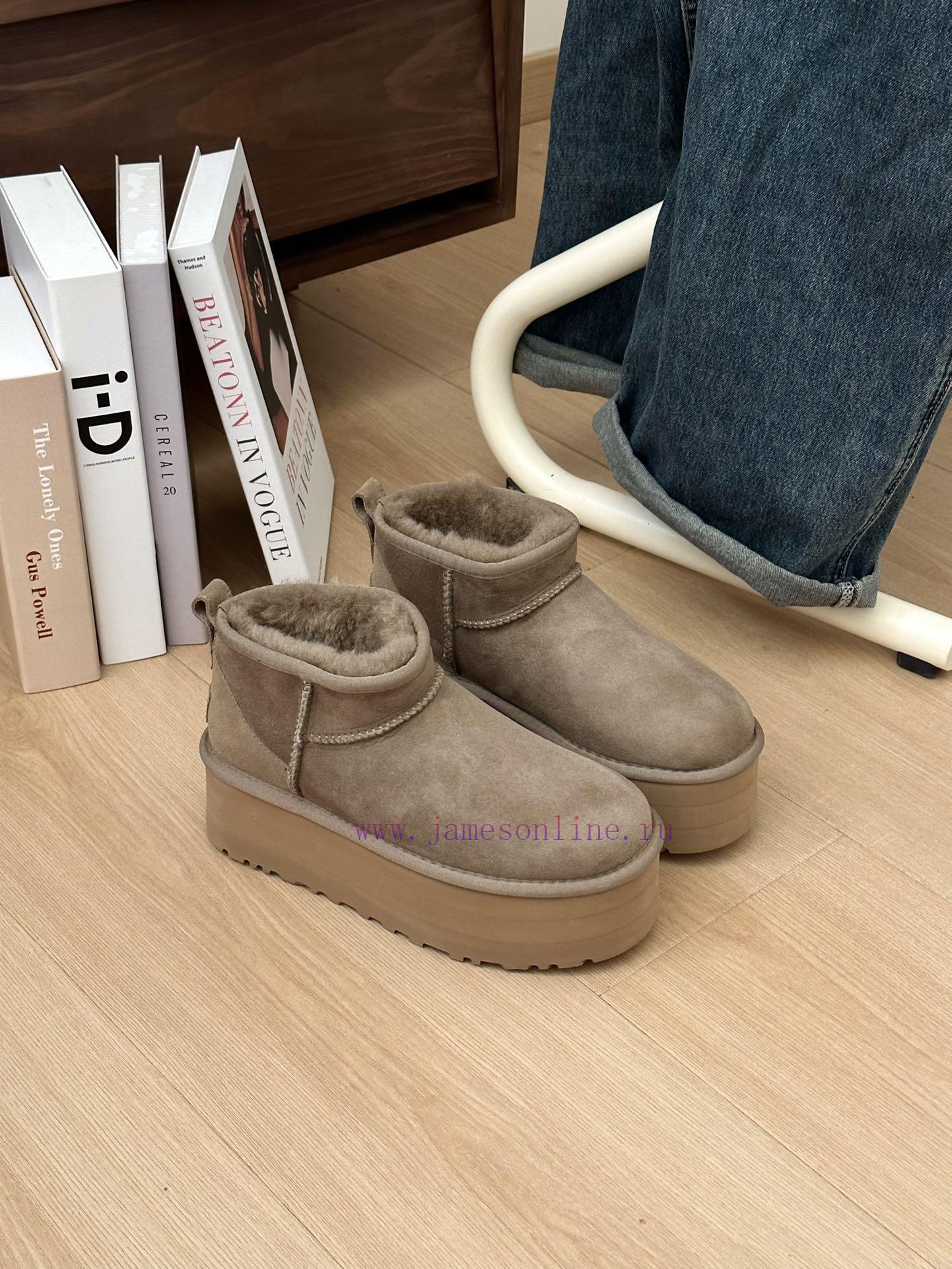 , sizes 35-41, Ugg thick sole 5cm mini snow bootsLongfeng Original Factory A-level Fur Integbiaz5d52 - Image 5