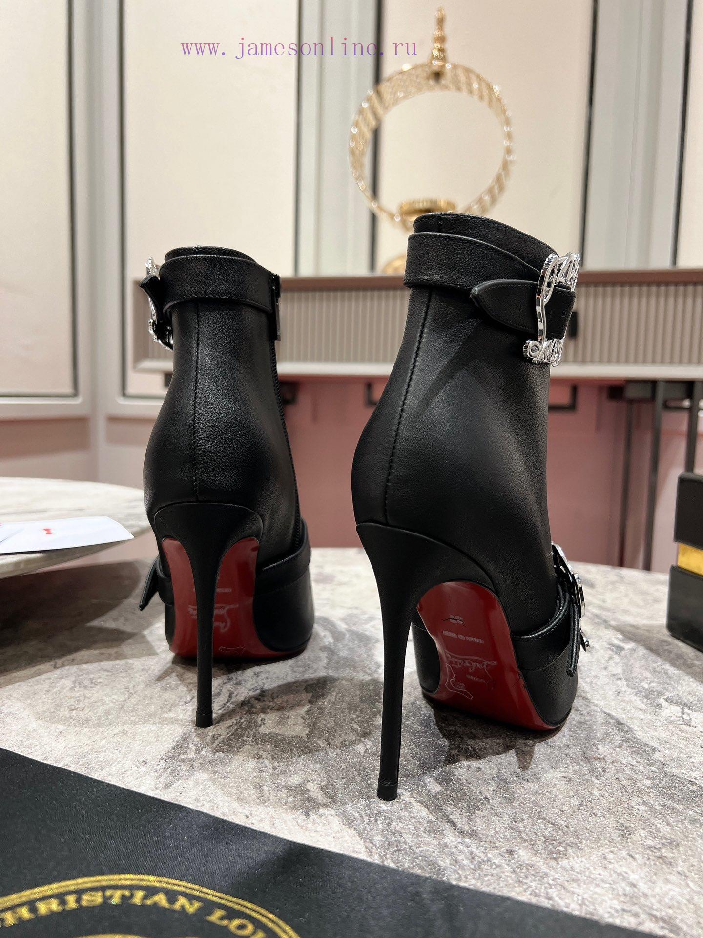 CL buckle boots ∙ ꫛꫀ w ︎It comes with 100mm stiletto heels made entirely of black calf leathaece6dv6 - Image 8