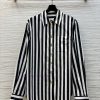 CC77533 ScHermes 25 Early Spring New Item Metal Buckle Decorative Striped Shirt Woven Striped C 30ewo8nn