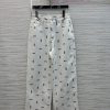 CK77556 Miu Miu 25 New Style Letter Printed Denim Straight Leg Pants White Straight Leg Jeans W 4hq3uxim